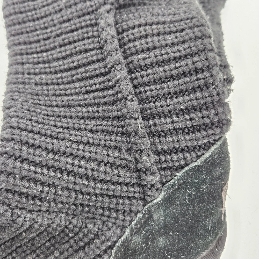 UGG Classic Cardy Black Knit Button Tall Slouch Winter Boots Cozy Size 5